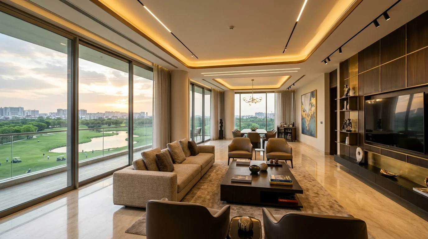 M3M Brabus Sector 58 Gurgaon palatial interior layout and floor-to-ceiling panoramic glass
